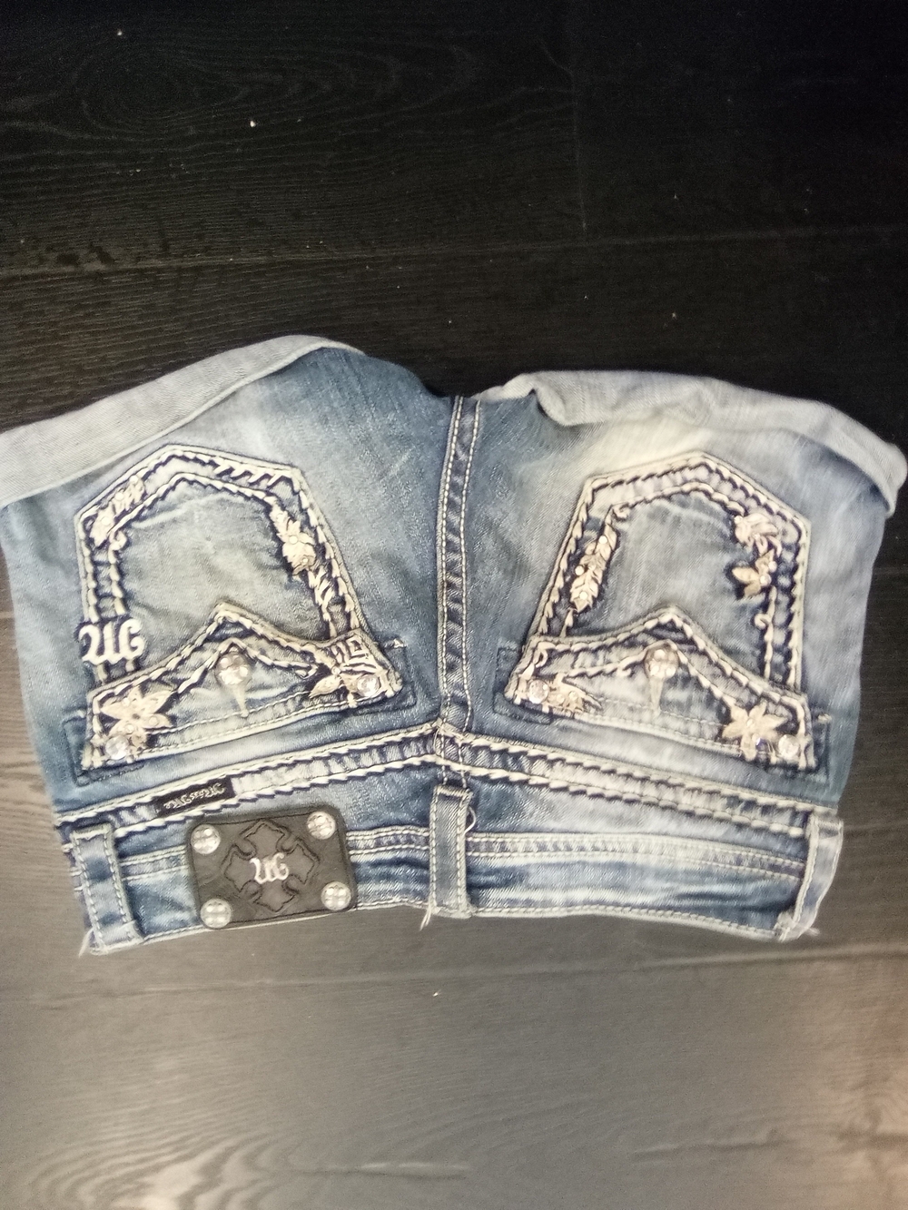Miss Me Light Blue Embroidered Denim Shorts